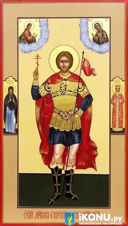 Икона Святого Евгения Севастийского (мерная, живописная, с дополнениями) (образ №319604)