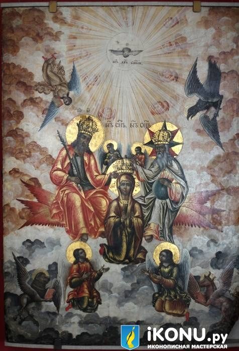 Икона Коронование Пресвятой Богородицы (живописная) (образ №325554)
