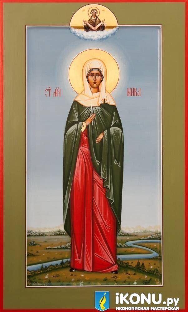 Икона Святой Ники Коринфской (мерная, живописная, с дополнениями) (образ №322415)