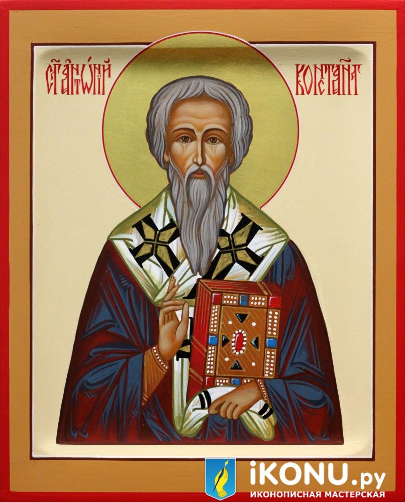 Икона Святого Антония Константинопольского (именная, живописная) (образ №340454)