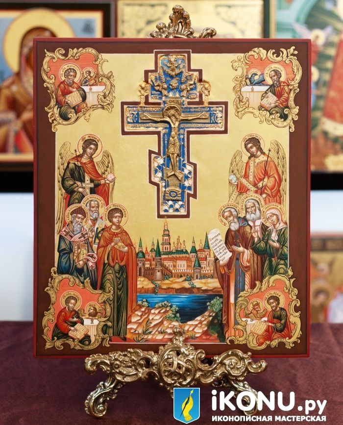 Крест с избранными святыми и четырьмя образами Евангелистов (образ №339937)
