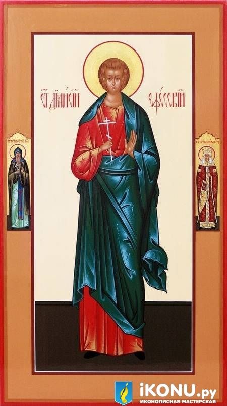 Икона Святого Дионисия Ефесского (мерная, живописная, с предстоящими) (образ №320947)
