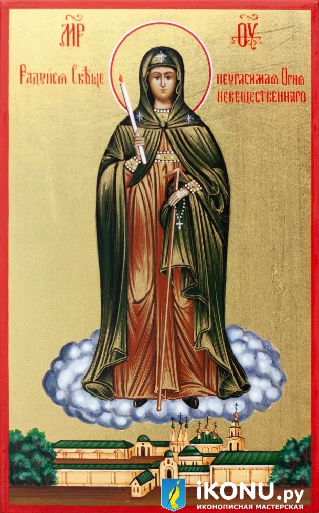 Икона Богородицы Вратарница Угличская (Неугасимая Свеча), на золоте (образ №338811)