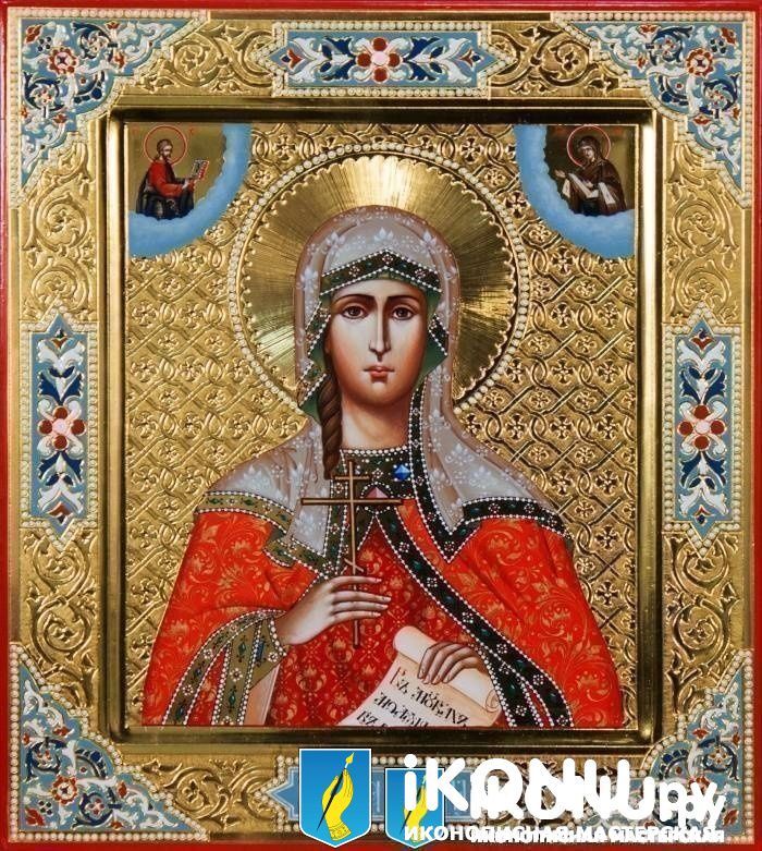 Икона Святой Татианы Римской (именная, на золотес резьбой, с дополнениями) (образ №328255)