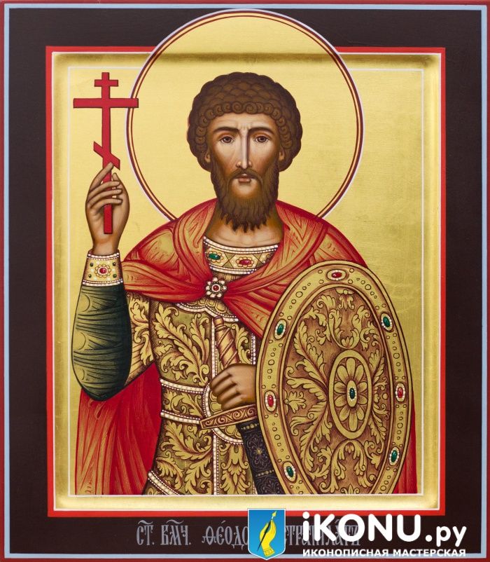  Икона Святого Феодора Стратилата (именная, на золоте)