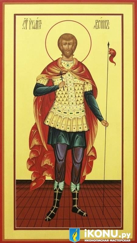Икона Святого Иоанна воина (мерная, на золоте)