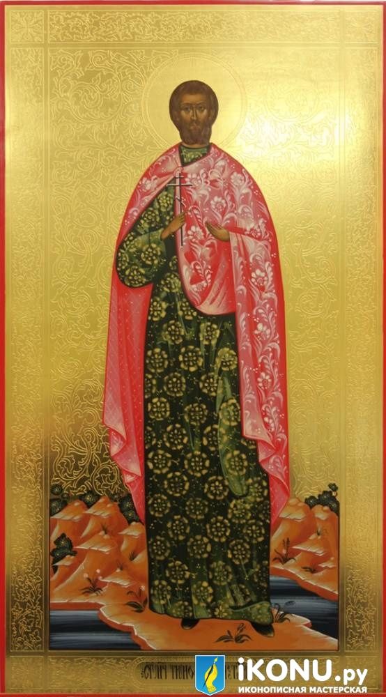 Святой мученик Тимофей Палестинский (мерная, на золоте с резьбой, расписная земля) (образ №319529)