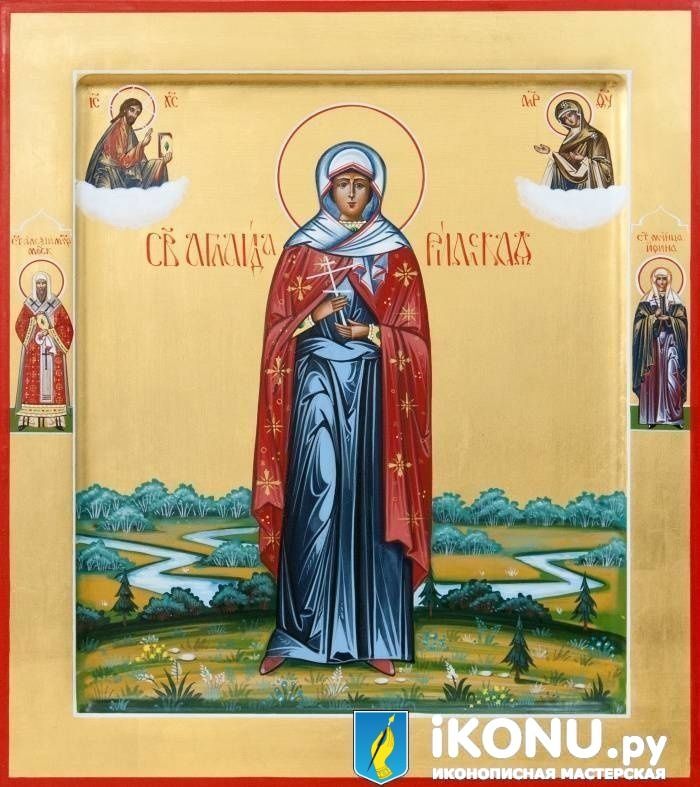Икона Святой Аглаиды Римской (именная, на золоте, с дополнениями) (образ №328729)