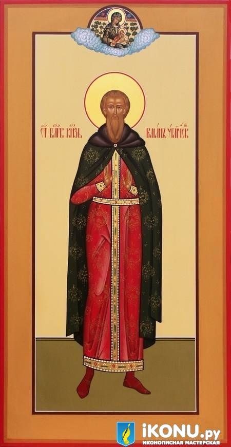 Икона Святого Романа Угличского (мерная, живописная, с дополнительными элементами) (образ №320444)