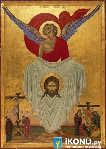 Икона Ангел со Спасом Нерукотворным (на золоте) (образ №325564)