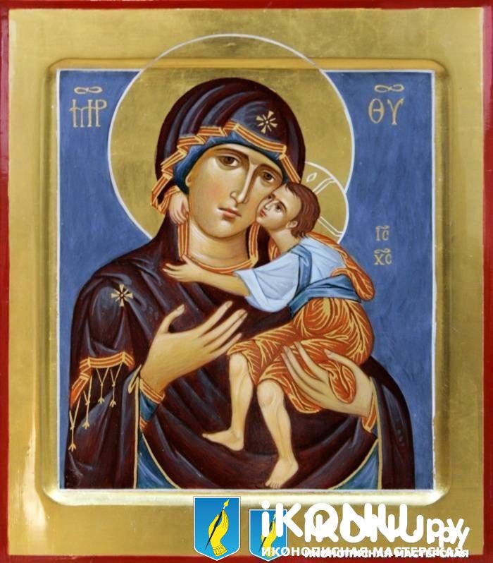 Икона Божией Матери Умиление (Елеуса), живописная, золотые поля (образ №323943)