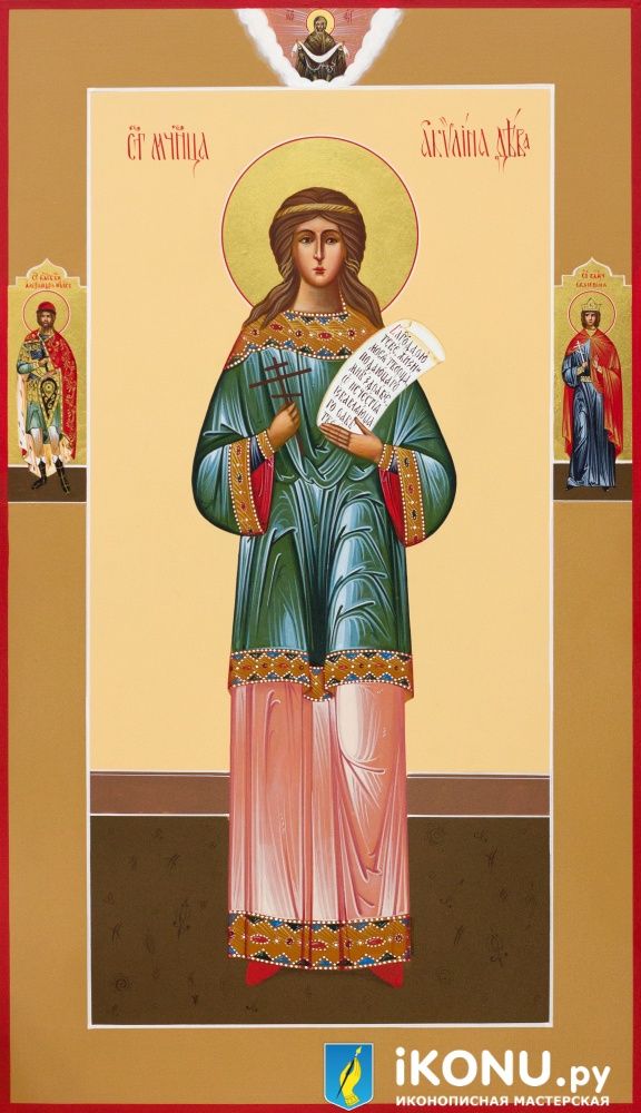 Икона Святой Акилины Библосской (мерная, живописная, с дополнениями) (образ №335166)