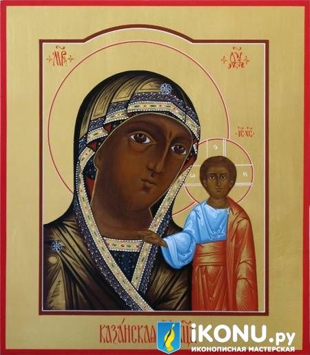 Казанская (Чимеевская) икона Божией матери (на золоте) (образ №321596)