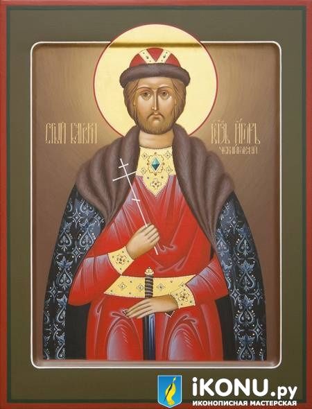 Икона Святого Игоря Черниговского и Киевского (именная, живописная, с ковчегом)