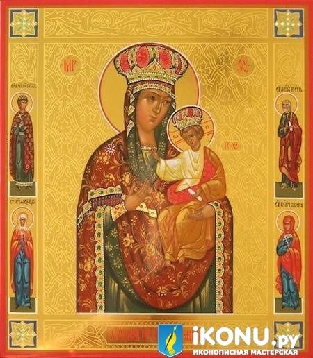 Черниговская-Гефсиманская икона Божией Матери (на золоте с резьбой, с дополнениями) (образ №319539)