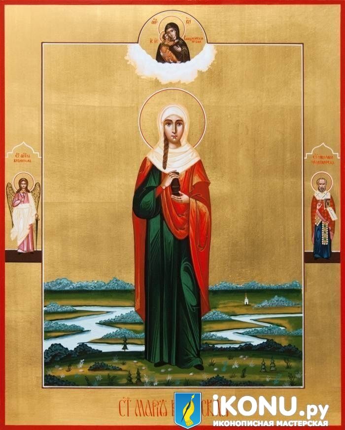 Икона Святой Марии Вифанской (мерная, на золоте, с дополнениями) (образ №330589)