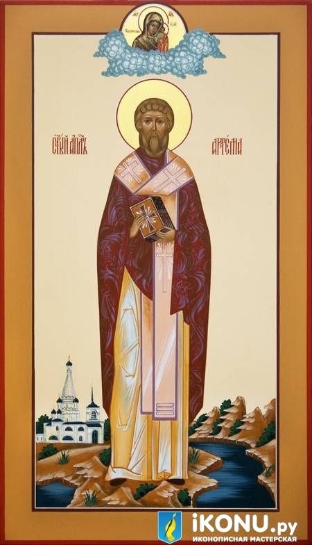 Икона Cвятого Артемы Листрийского (мерная, живописная, с дополнениями) (образ №320737)