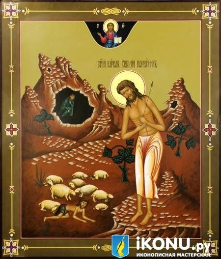 Икона Святого Варвара Луканского (именная, живописная, с сюжетом) (образ №321434)
