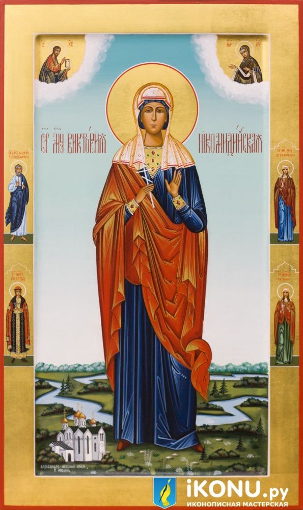 Икона Святой Виктории Никомидийской (мерная, золотые поля, с дополнениями) (образ №340028)