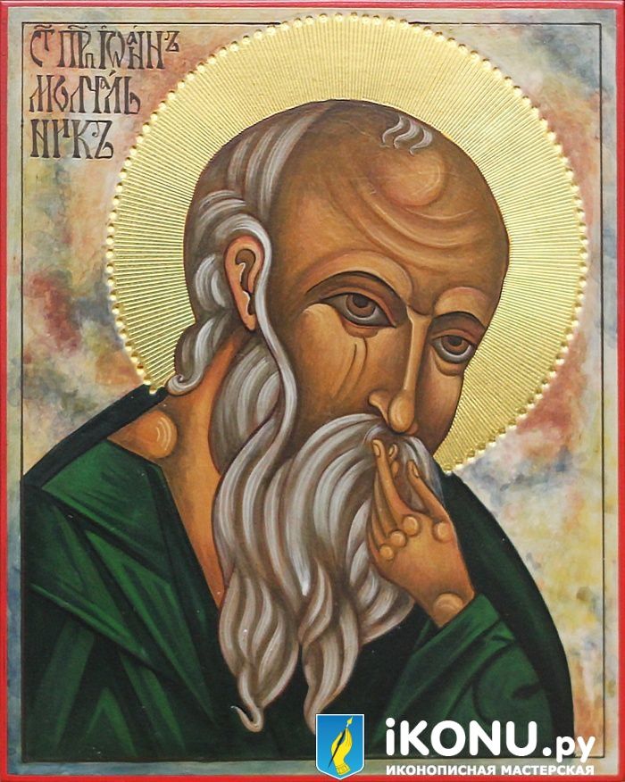 Икона Святого Иоанна Молчальника (именная, резьба в нимбе, точный список) (образ №338346)
