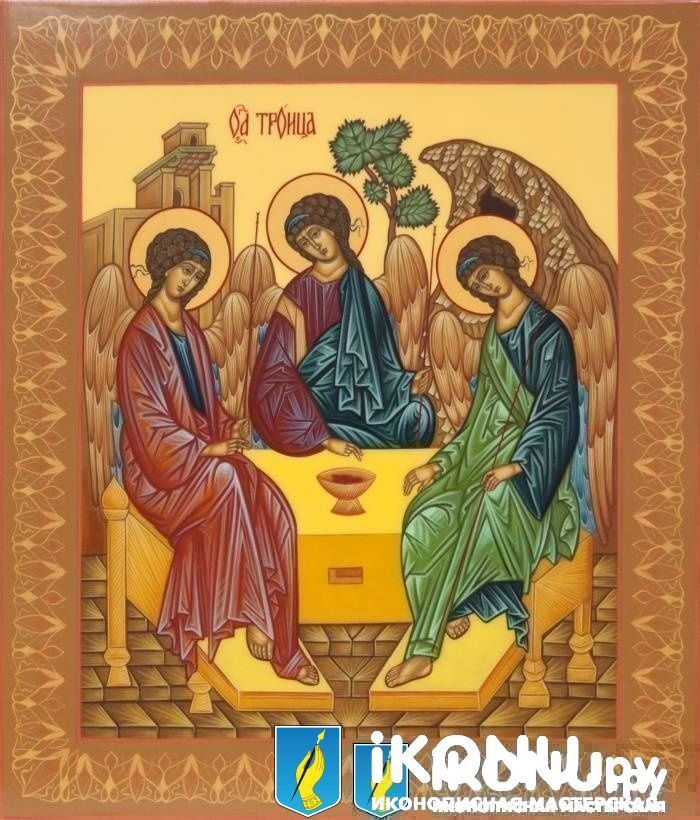 Икона Святой Живоначальной Троицы (филигранная живопись) (образ №323448)