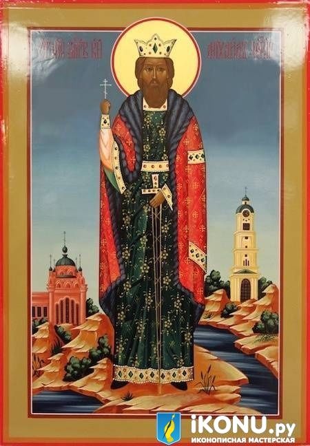 Икона Святого  Михаила  Черниговского (мерная, живописная, с дополнительными элементами) (образ №320440)