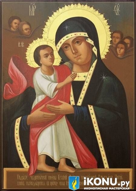 Икона Божией Матери «Взыскание погибших» (образ из села Бор Тарусского, живопись, академический стиль)